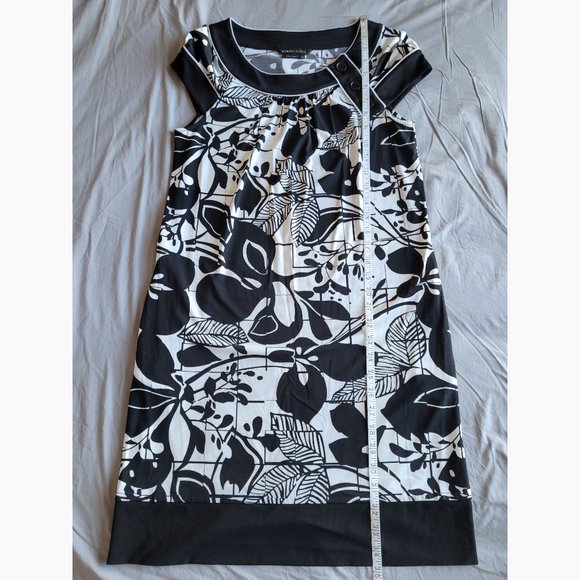 NWOT BCBGMaxAzria Black/White Floral Dress - Picture 7 of 9